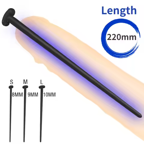 T Head Long Silicone Horse Eye Rod Silicone Urethral Plug Male Horse Eye Dilation Stimulation Stick 