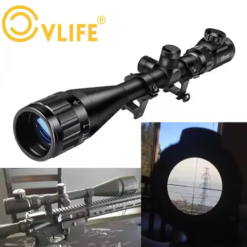 CVLIFE Scope 6-24x50 Millimeters AO Red and Green Illuminated Long Range Scope Hunting with Scope Ri