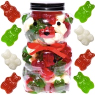 Luxury-Gourmet-Sweets Gummy Bears Jar - Candy Gift-Ready Plastic Jar Stuffed With Sweet Gummies Cand