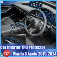 Mazda 3 Axela 2019-2024 Auto Protective Car Interior TPU Protector Anti-scratch Film