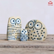 Creative Owl Decoration Statue Sculpture Set for Bookshelf Decoration Home Balcony Decoration AXRP