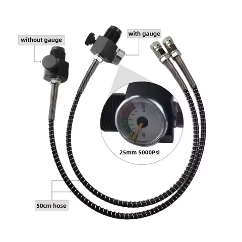 Scuba Fill Station G5/8" DIN 5000psi Refill Charging Adapter with 8mm Quick Connect Female Coupler G