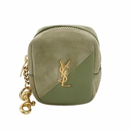 Saint Laurent Jamie 羊皮 翻毛皮 拼色 YSL標誌 零錢包