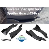 New Arrival Universal Rear Bumper Lip Diffuser Splitter Canard Protector Glossy Black 02-PCS