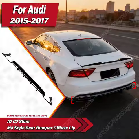 For Audi A7 C7 Sline 2015 2016 2017 M4 Style Car Rear Bumper Diffuse Lower Lip Sports Spoiler ABS Sp