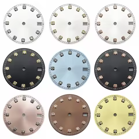 NH35 Sterile 28.5mm Watch Dial With Calendar Window Fit NH35 3/3.8/4.2 o'clock crown Automatic Movem
