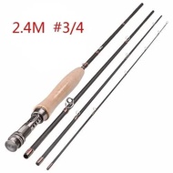 Mavllos 3/4 5/6 WT Fly Fishing Rod 40T Carbon Fiber 8FT 2.4M/9FT 2.7M Fast Action Cork Handle Lightw