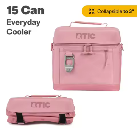 15 Can Everyday Soft Cooler, 16 qt Collapsible with Bottle Opener, Dusty Rose