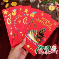 Festive Christmas Foil Stamping Red Envelopes - Santa & Elk & Xmas Tree Design Red Packets for Holid