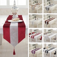 32*180cm European Table Runner Flannel Diamond Silver Rhinestones Table Runner Cushion Cover Table M