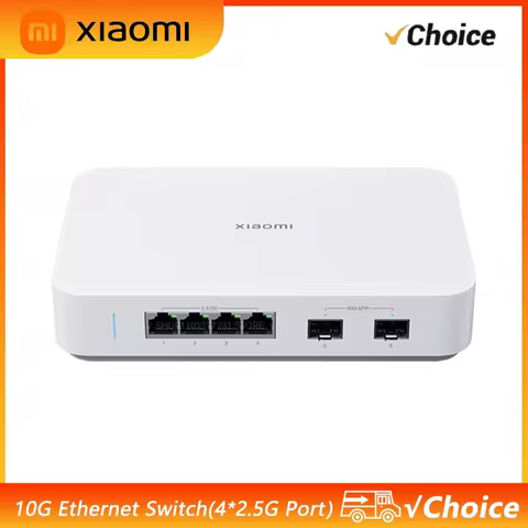 Xiaomi 10G Ethernet Switch 4×2.5G+2×10GMbps Mini Network Switches VLAN Ethernet Splitter Lan Router 
