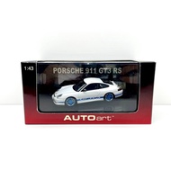 [Ready Stock] A22 Autoart 1/43 Porsche 911 996 GT3RS White Blue Coating Alloy Car Model, Original Pa