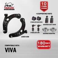 TAKURI PERODUA VIVA FRONT LOWER ARM STABILIZER LINK ABSORBER MOUNTING SUSPENSION ARM COMBO SET