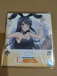 現貨 日版 全新 正品  一番賞 青春豬頭少年不會夢到兔女郎學姐 E賞 迷你色紙 櫻島麻衣 兔女郎造型
