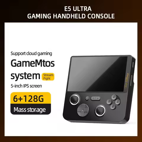 GAMEMT E5 Ultra Game Console 5" 1280*720 60Hz IPS Touch Screen 5000mAh Hall-Effect Joystick Portable