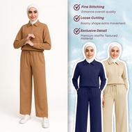 ZOE ARISAH Yuka Blouse Set Seluar Airport Outfit Jumper Baju Pants Suit Wanita Activewear Sport Suka