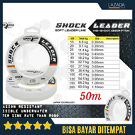 Senar Pancing HAMMERHEAD Shock Leader Senar Pancing Leader Kuat Murah Warna Putih Clear Panjang 50 m