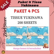 Package Of 4pcs YUKINAWA TISSUE 200 SHEETS 2 PLY TISSUE Facial/Face TISSUE