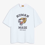 HUMAN MADE SS25 letter logo Tiger print design short sleeved Tshirt round neck loose short sleeved T