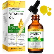 100% Natural & Pure Vitamin E Oil, 75,000 IU Ultra Concentrated, Organic Pure Vitamin E Oil