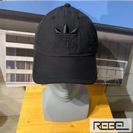 REBEL 👽 adidas 愛迪達 帽子 鴨舌帽 棒球帽 老帽 經典款 三葉草 黑色 可調式帽扣 HM1683