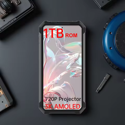 【Ships from US】Unihertz Tank 4 Pro 8849 Smartphone Android 16 with 720P Projector 5G AI Dimensity 83