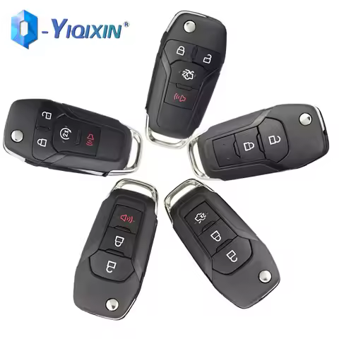 YIQIXIN Flip Remote Car Key Case For Ford Focus Fusion Mondeo Mk2 Mk7 F-150 Explorer Ranger Uncut Bl