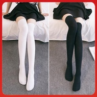 Women's high-neck thigh socks, Korean-style knee-length socks, 83% cotton, keeps feet warm, 4-season