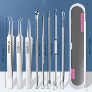 Blackhead Removal Tweezers 8 Pieces Acne Needle Kit With Box Tool 8 Keping Kit Jarum Jerawat 黑头去除镊子