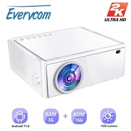 Everycom E700 2560x1440p 2K 9500 Lumens Projector with 3+16G 4K Projectors Home Theater Cinema LED Beamer(5G Wifi Android 11.1) NickClarag