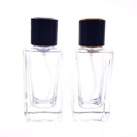 Perfume bottle crystal white glass 50ml rectangular bayonet thick bottom perfume bottle imitation wo