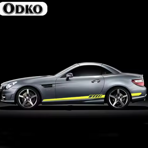 2PCS Car Door Side Skirt Stripe Stickers Vinyl Decal Accessories For Mercedes Benz SLK Class R170 R1