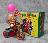 小丑 騎 三輪車 古董 鐵皮 玩具