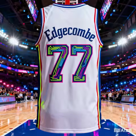 Mens V. J. Edgecombe 3D AI Edition Basketball Vest #77 USA Basketball Tops Youth Kids Training Breat