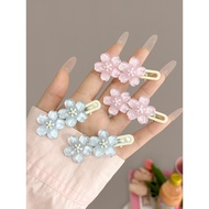 Super Fairy Cherry Blossom Hairclip Women s Fringe Fringe Fringe Clip Ins Style Jelly Hairpin Cute B