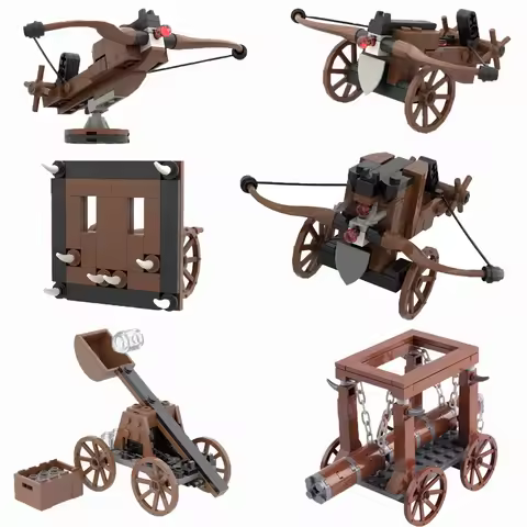 MOC Siege Model Crossbow Model Medieval Weapons Building Block Chariots Siege Engines Bricks Parts A