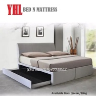 YHL Queen / King Size Divan Bed With Single Pull Out Bed (Mattress Not Included)