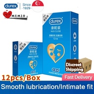 (SG Seller) Durex Condoms 12Pcs/Box Hug Close Natural Latex Rubber Condom Intimate Goods Cock Penis Sleeve For Men Adult Sexy Toy