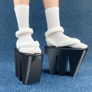 พื้นนิ่มแบบแบน  cos รองเท้าเกี๊ยะไม้สามฟัน cosplay รองเท้า