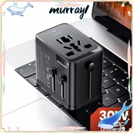 MURRAY AC Socket Converter, Universal GaN Travel Charger Adapter, Portable Multifunctional 30W 2USB-