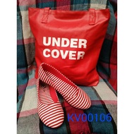 Flat shoes / b-shoes / red stripes canvas shoes / canvas flat shoes