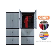 EAGLE DIY Plastic Storage Cabinet /  Wardrobe /  Almari Baju / Pakaian / Almari Serbaguna/ ivory / grey cabinet