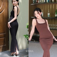 KANYA-Maxi-Lace Dress[7516] Long Fishtail Knitted Dress With Lace Embroidery Details (5K)/(12F-12H)