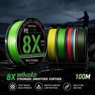 Braided Fishing Line 8 Strands PE Line 100M Ultra Smooth Tali Pancing Strong 10LB 30LB
