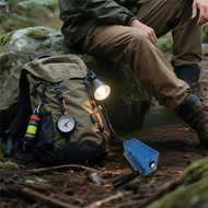 DHALUSA Portable เครื่องกำเนิดไฟฟ้ามือหมุน Outdoor Emergency Survival Hand Crank Generator 5V 12V US