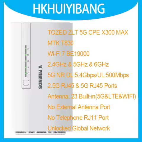 TOZED ZLT 5G CPE X300 MAX WiFi 7 BE19000 Wireless Router T830 6GHz 2.5G+5G Ethernet Port 5G Sim Card