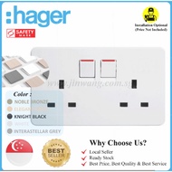 [✅SG Safety Mark&amp;AuthorizedSeller]High Quality Hager 13A Twin /Double Socket Switch