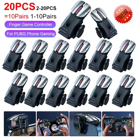 1-10Pairs G21 Mobile Phone Game Trigger Gamepad Joystick 6-Finger Aim Shooting E-sports Game Fingert