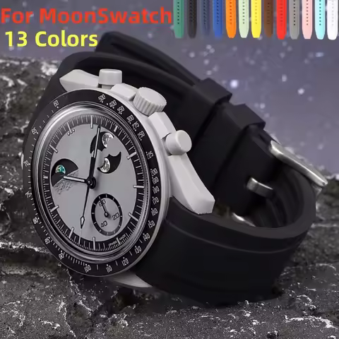 Silicone Special curved interface Watch Band for Swatch x Omega MoonSwatch 20mm Watch Strap Women Me