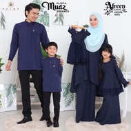 NEW ARRIVAL | FAMILY SET SEDONDON | KURUNG AFREEN, GOWN BABY &amp; KURTA MUAZ | NAVY BLUE | KURUNG MODEN | BAJU RAYA 2023